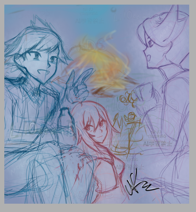 DSLxNora's tweet photo. This year's Midsummer pic/sketceetch!
Been resketching this one too (lot of stuff to do)

Yea sry bad quality cus don't really want to post in here but here is one of summer-theme
#NoraWithChampPrince https://t.co/nzlPcFFRuV