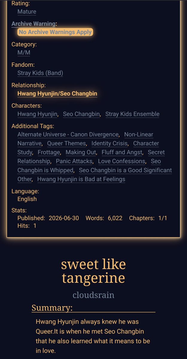extanxionoflove's tweet photo. sweet like tangerine
♡hynibini 🐰🐽🥟
♡6k 
♡ rating: mature

queer themes, love confession, happy pride my dudes

🔗link below! https://t.co/dCnn8x3fce