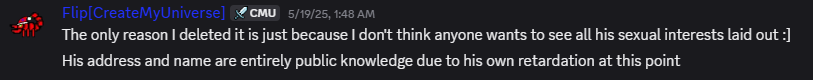 falter_xv's tweet photo. Hello, @TwitchSupport I am requesting an urgent Trust & Safety review regarding an active, coordinated campaign of off-service harassment, ban evasion, and stalking targeting my Partner channel by the user behind [https://t.co/bJBE6tM5Ad]

This account operator has a history of targeting me, including a 2022 Twitch ban for severe homophobic slurs/hateful conduct. Their associate, "bambiibop," was just banned by Twitch on June 28, 2026, after attempting to dox me inside a channel unban request. Please see evidence of their hateful conduct as documented in video + audio form here: https://t.co/D7CNzQXdEf

Despite these prior bans, this network continues to evade restrictions by organizing on Discord to systematically scrape my copyrighted broadcast data using specialized extensions, explicitly bypassing privacy configurations to extract private, unpublished, and public VODs without my consent, openly organizing this extraction on Discord to other creators and malicious users, all of whom I have banned from interacting with my channel, live vods, and streams (evidence in images.)

Furthermore, this network is weaponizing false system flags to maliciously disrupt my broadcasts and has explicitly issued doxxing threats regarding my physical address and personal info (images.) 
I request an internal escalation into their channel.