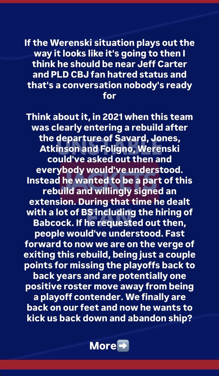 UnstableCBJFan's tweet photo. A conversation a lot of people are not ready for. #cbj https://t.co/Cj4nc81nN1