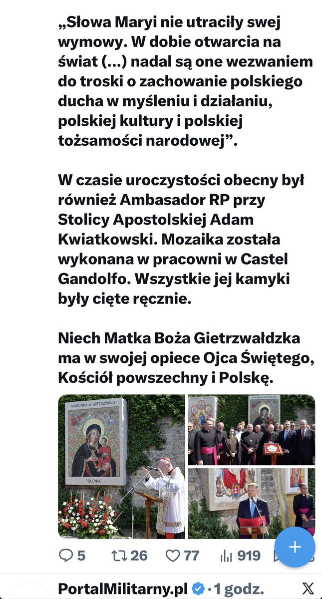 GiertychRoman's tweet photo. Pan Bogucki w imieniu Karola Nawrockiego odczytał list, z którego wynika, że uważa iż Maryja w objawieniach gietrzwałdzkich wzywała do „wzmacniania ducha polskiego”. Ten nowy fragment objawień, nie znany nikomu, pochodzi prawdopodobnie z rozmowy Nawrockiego z duchem Piłsudskiego. https://t.co/fjfmcLaao5