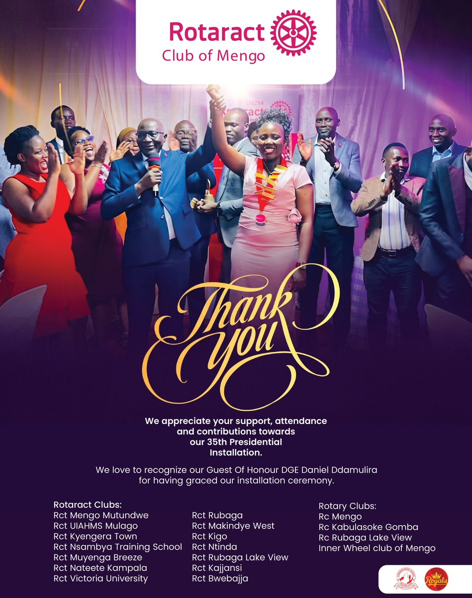 Rct_Mengo's tweet photo. Every smile, every handshake, every cheer, you made it count. ❤️

We would love to thank everyone who celebrated our 35th Presidential Installation with us. Your presence, love and support made the day truly unforgettable. 

The best is yet to come💜 

#RCTMengo https://t.co/9mECPeESQu