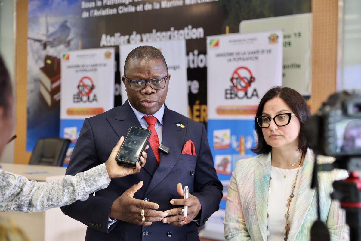 OMSCongo's tweet photo. Anticiper, c’est déjà protéger.

Ce 30.06.2026, le #Congo 🇨🇬 a défini les actions prioritaires de 90 jours pour renforcer sa préparation à la maladie à virus #Ebola.

L’@OMSCongo et partenaires restent mobilisés aux côtés du @GouvernementCG pour prévenir, se préparer et agir. https://t.co/ywAuDFwTD0
