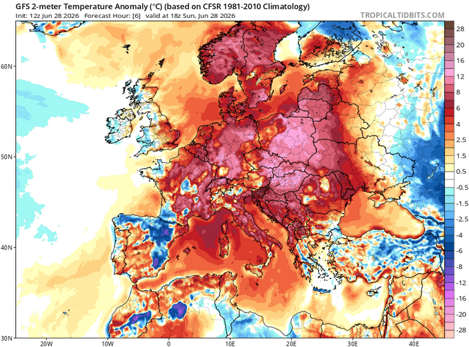 extremetemps's tweet photo. HISTORIC HEAT IN THE BALKANS
RECORDS EVERYWHERE 

41.0 Knin
CROATIA HOTTEST JUNE DAY IN HISTORY

41.7 Danilovgrad Min 29.5 Podgorica
MONTENEGRO HOTTEST JUNE DAY &amp; NIGHT EVER

Records everywhere including all time records at Split,Kikinda,Palic and Sombor (see below)👇 https://t.co/AVst889wDe
