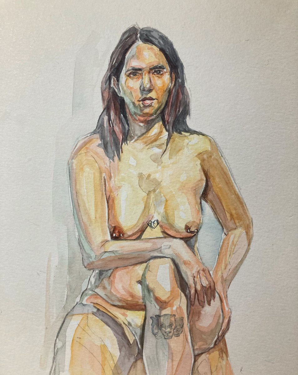 UnDibujante_0's tweet photo. GM
30-Minutes pose and drawing.
Model: María A
Watercolor
#Watercolor #Art #NudeArt #figurativepaintings #commissonopen https://t.co/Kuj34zijMI