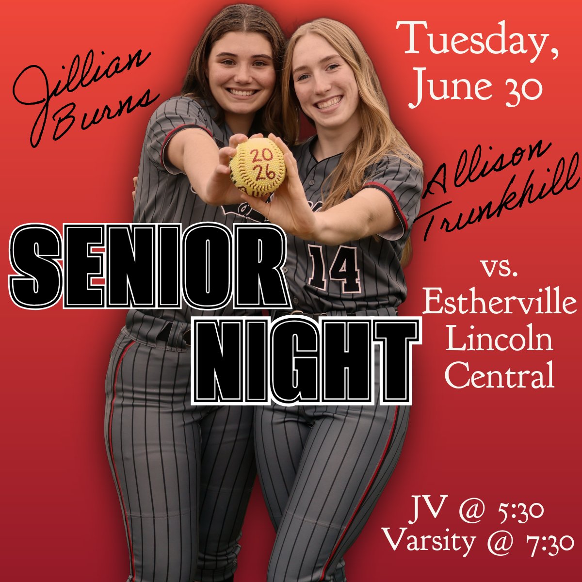 AlgonaStuCo's tweet photo. SENIOR NIGHT!!
Good luck to the girls as they host Estherville Lincoln Central tonight! Go Dogs!

Live stream: 
https://t.co/Kkef9OYvx0 https://t.co/u62Vdw8BSc