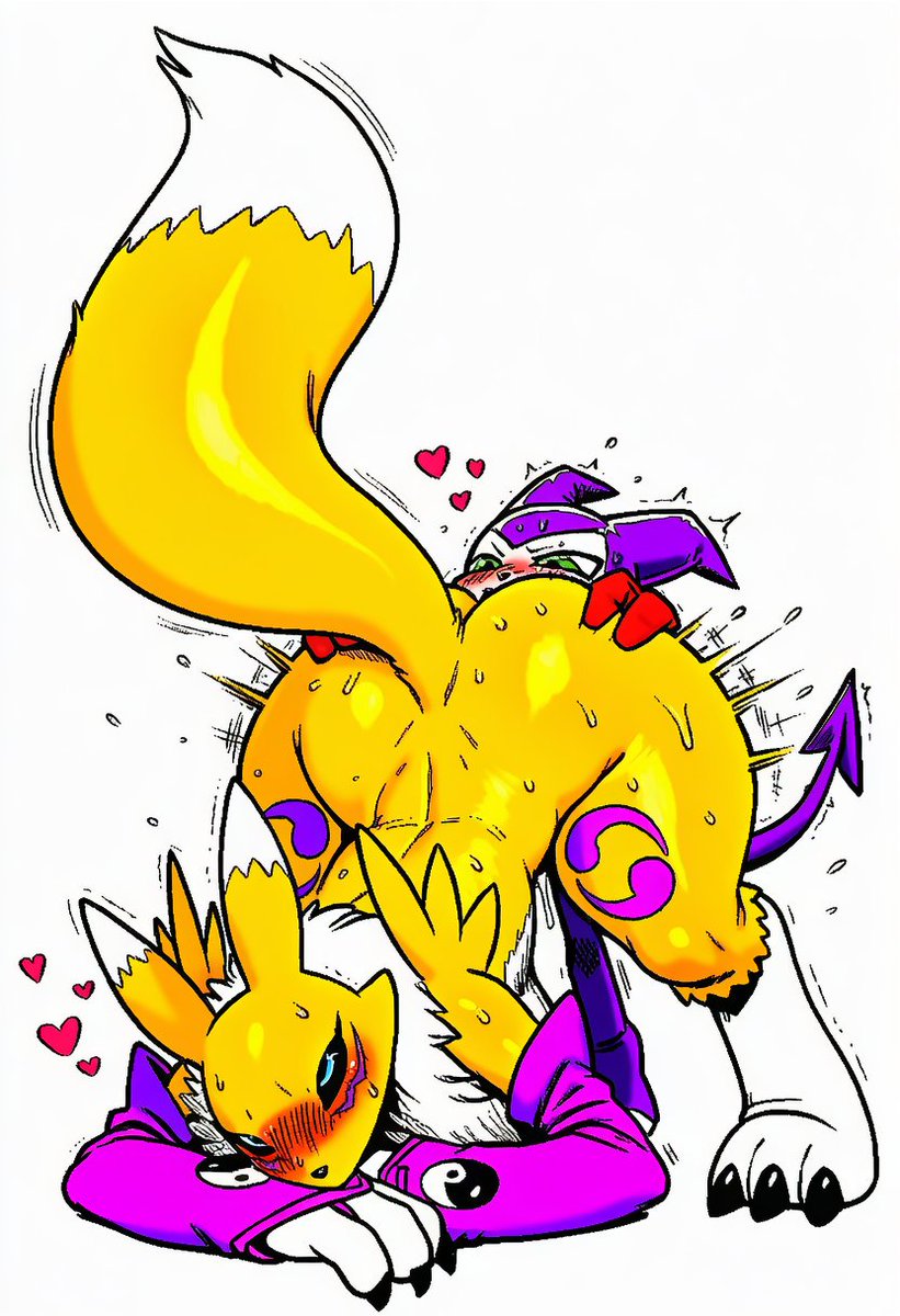 JLB5446's tweet photo. Impmon y Renamon de nuevo, para un amigo que es un gran fan de la pareja. #Digimon #Renamon #Impmon https://t.co/rcjWprzI94