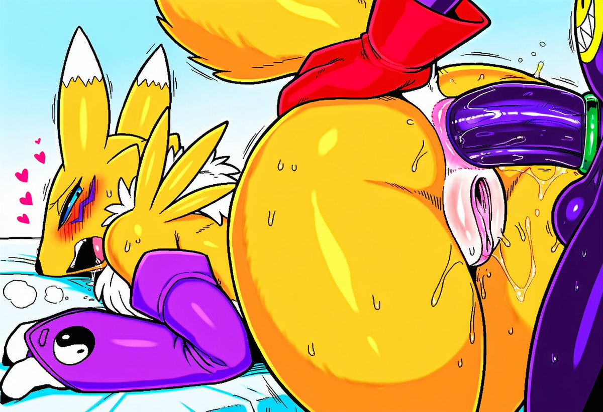 JLB5446's tweet photo. Impmon y Renamon de nuevo, para un amigo que es un gran fan de la pareja. #Digimon #Renamon #Impmon https://t.co/rcjWprzI94