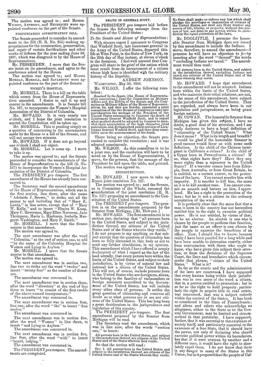 imrightusually's tweet photo. @JamesBrown00777 @NBCNews read bottom half of second and all of third column. it states no child of foreigners and aliens. oh and gives examples of immigrants not gettin it in third. https://t.co/75qijdE6iM