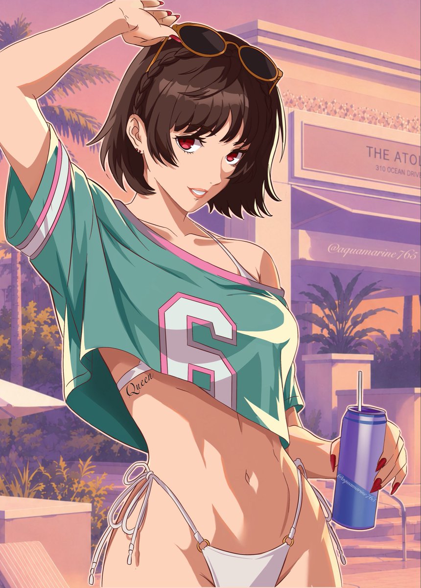 aquamarine765's tweet photo. Makoto as the GTA 6 Cover Girl 
#p5r #GTAVI #GTA6 https://t.co/rf6UtWoRvs