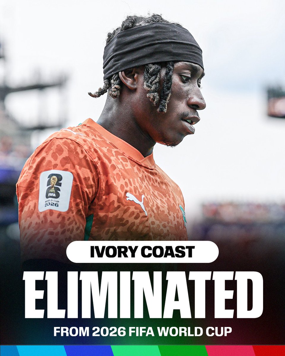 ESPNFC's tweet photo. Ivory Coast’s World Cup run comes to an end 💔

Les Éléphants left us with some great memories 👏 https://t.co/G6fJIVzQrf