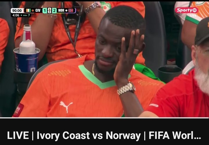 kings_dede's tweet photo. "This could be a tough watch" according to the SportyTV commentator.

Ticket don cut. Lol. #CIVvsNOR #FIFA #FIFAWorldCup https://t.co/g359NQrjWf
