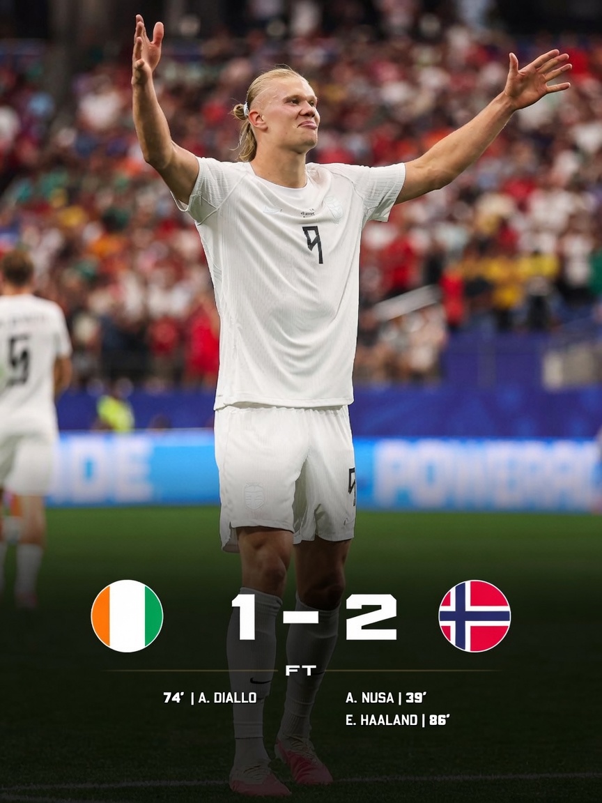 kaiyunSportVip's tweet photo. 绝杀晋级！世界杯淘汰赛挪威2-1科特迪瓦 ；

哈兰德绝杀，努萨建功，厄德高、贝格助攻，阿玛德一条龙破门；挪威晋级世界杯16强，将战巴西

#科特迪瓦1比2挪威 #挪威晋级16强 https://t.co/YgTQ65QJkm