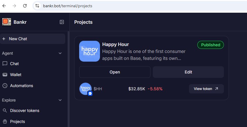 happyhour_base's tweet photo. base:0x8235edf32a1e10bd1867ad622915ab613664cba3 IS LIVE ON NEW BANKR CONSOLE 🔥 

One step closer to fully integrating Happy Hour with the agentic economy 

project link:
https://t.co/VQEDn4pqbm https://t.co/ULJI4bx4oN