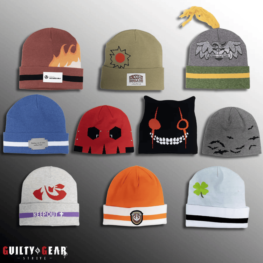 ArcSystemWorksU's tweet photo. Stay blazing from head to toe! 🔥

The Official ARC Shop has launched their Beanies &amp; Socks Blind box featuring 10 iconic GUILTY GEAR -STRIVE- characters! ✨

⬇️Pre-order yours today!
https://t.co/2YYnw6AQen

#GGST https://t.co/5cjTfNlrRh