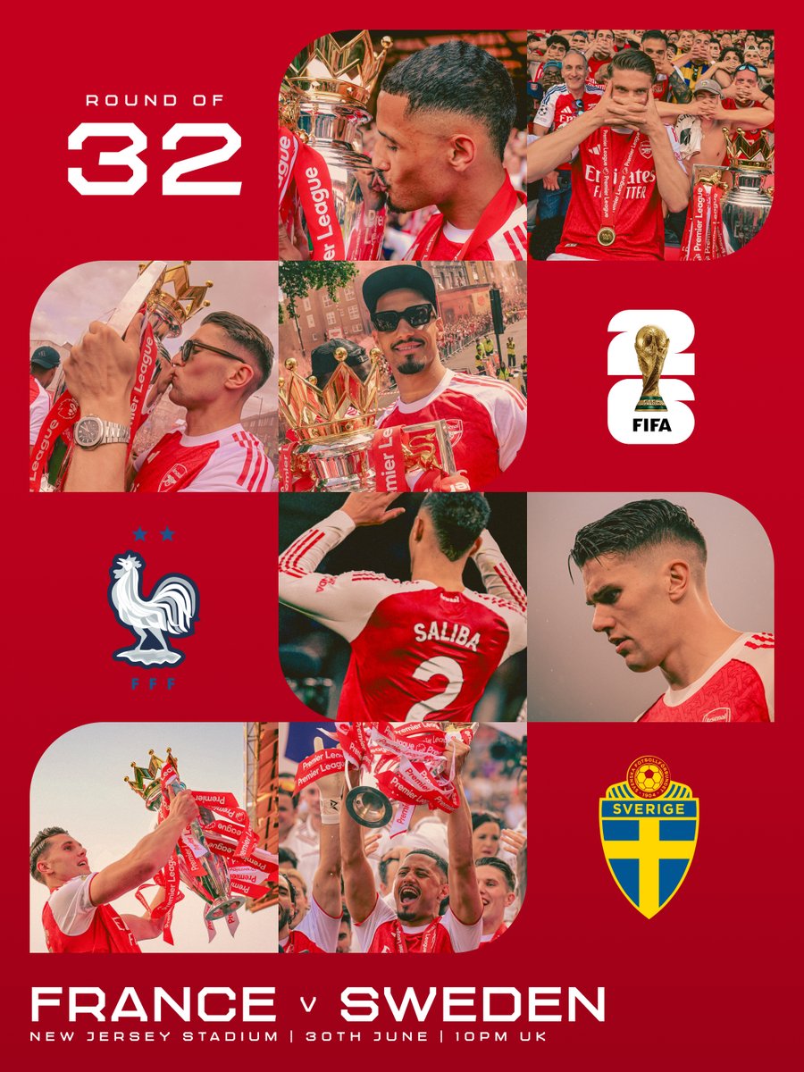Arsenal's tweet photo. 🇫🇷 France vs Sweden 🇸🇪

Wilo and Vik go head-to-head for a round of 16 spot ⚔️ https://t.co/uNkqPIopaB