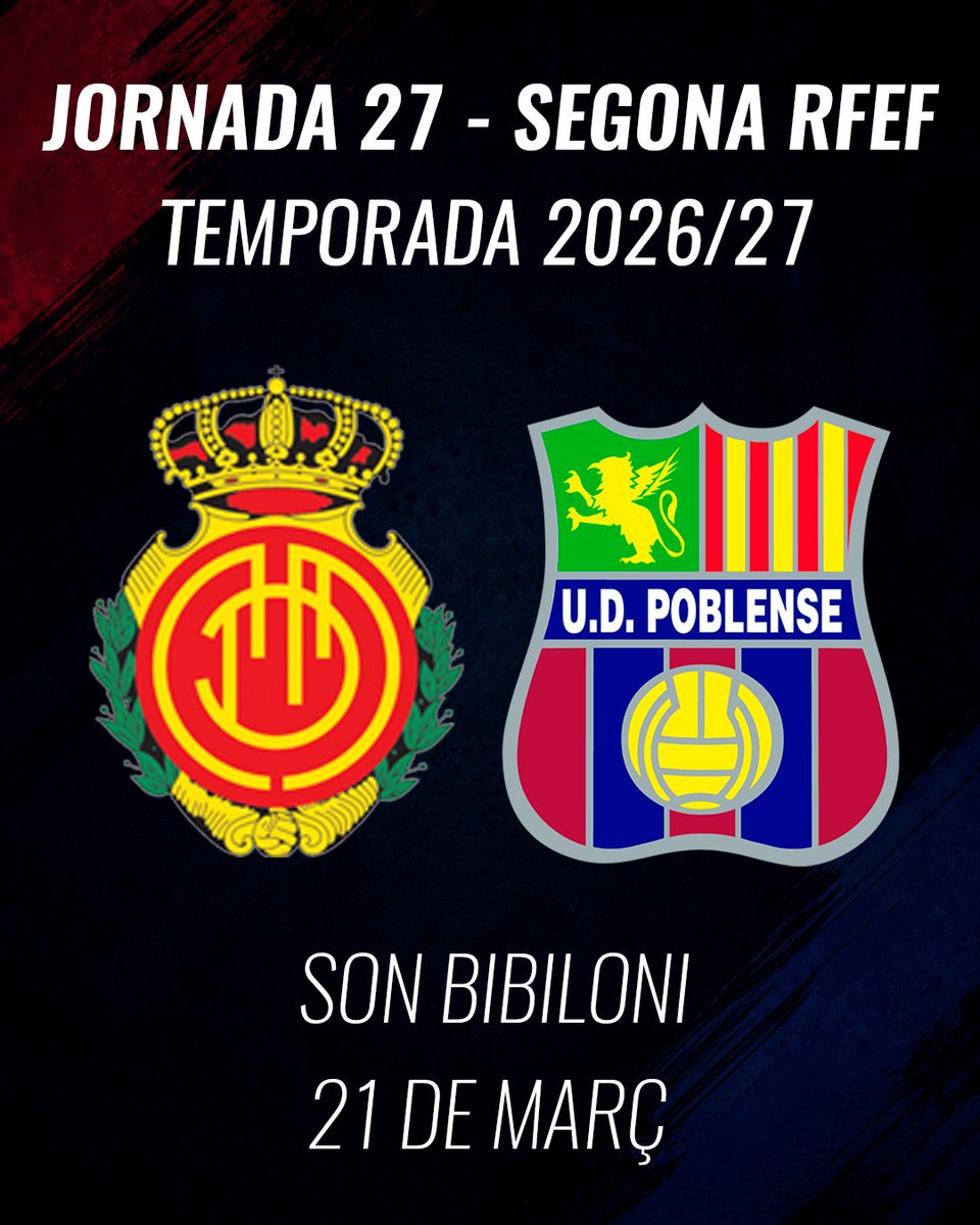 udpoblense's tweet photo. El derbi ja tรฉ data! ๐โค๏ธ
El RCD Mallorca B visitarร el Municipal de Sa Pobla a la jornada 13, mentre que la tornada a Son Bibiloni serร a la jornada 27.
#OrgullPobler https://t.co/pGn05ZUu4p