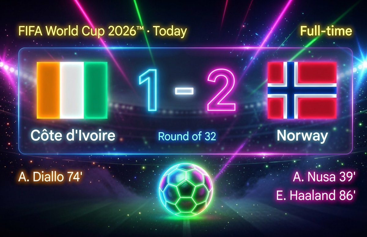 CampechanoPost's tweet photo. 🚨#UltimaHora: Noruega 🇳🇴 esta en los octavos de final tras vencer a Costa de Marfil https://t.co/PgrsNcj08L