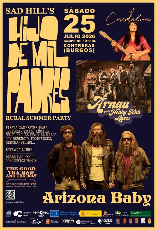 acsadhill's tweet photo. Anunciamos el cartel musical del evento del 60 aniversario de "El bueno, el feo y el malo". 

Tendrá lugar el sábado 25 en Contreras. Os esperamos https://t.co/VJiiF5Jnxo