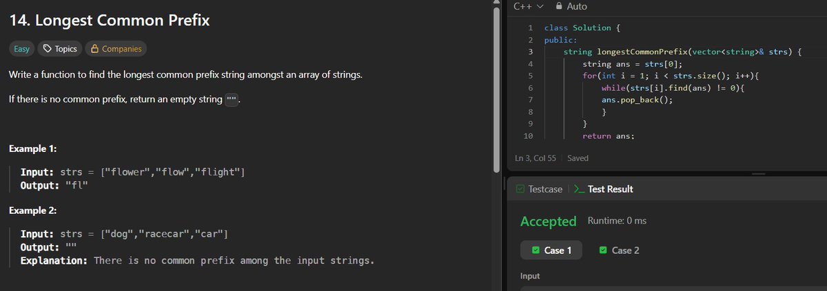 lil_meee15's tweet photo. 📅 Day 30 - #SDESheetChallenge

✅ POTD: Number of Substrings Containing All Three Characters

✅ Completed 3 String problems

@striver6
@takeUforward_ https://t.co/zljiG58IFa