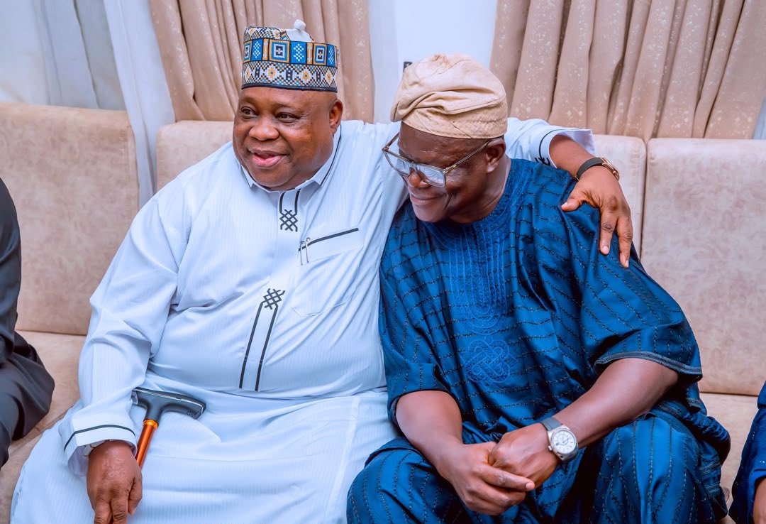 AAdeleke_01's tweet photo. This evening, we paid a condolence visit to Senator Ajibola Basiru, the National Secretary of the APC, following the passing of his beloved mother, Alhaja Sidikat Basiru.

We pray that Almighty Allah grants Mama eternal rest and gives the family she left behind the strength and fortitude to bear this irreparable loss. Ameen.