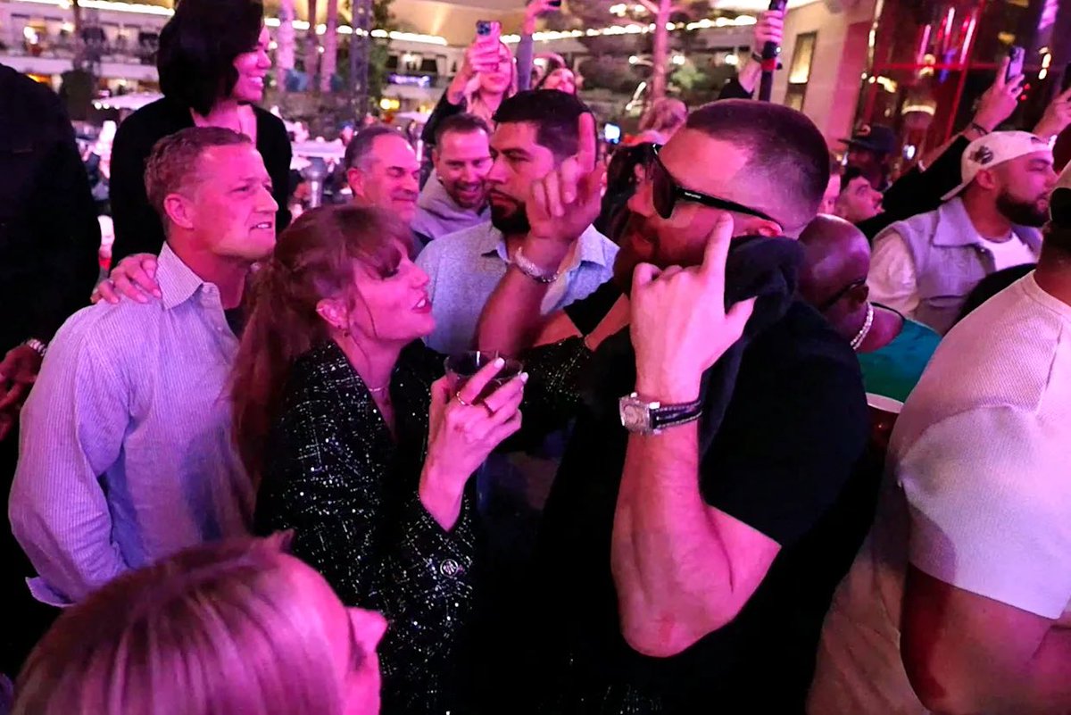 theTSupdates's tweet photo. CELEBRATING LOVE! 🎉🥂

ABC reports a 12-hour wedding for Taylor Swift &amp; Travis Kelce’s wedding this Friday, 4pm-4am. https://t.co/1kPQ6LMjd3