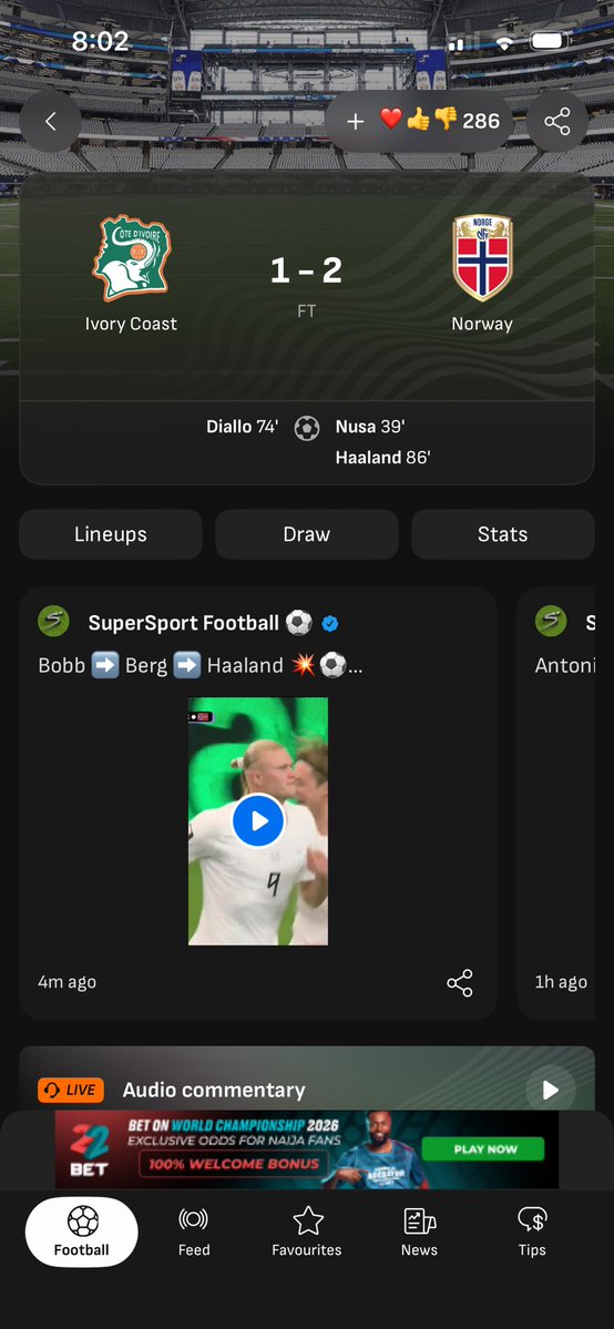 DavidFalade001's tweet photo. Ivory Coast 🇨🇮 are officially out of the FIFA World Cup 2026 after a 2-1 defeat to Norway 🇳🇴.

Heartbreaking defeat after the equalizer from Manchester United man Amad Diallo. A tap-in goal from Haaland made the difference.

Ivory Coast 1 - Norway 2 #CIVNOR https://t.co/V7YqVnhsgX