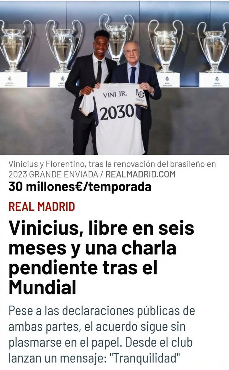CalculadoraCule's tweet photo. Fantástica noticia! #Floren tendrá que pagar 30 millones/año a #ViniJR , Mbappé 36k€ as y Bellinghan 20k€...la #BMW que va a llevar a la quiebra al #Mandril #Florentineza @alberculer @_Futbolero_ @ErnestoFClub @INIE8TAZO https://t.co/RxDAJLnWmo