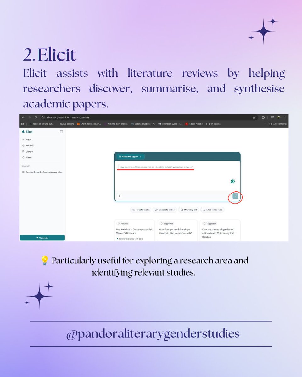 pandora_lgs's tweet photo. From literature discovery to reference management, these tools can help streamline different stages of the research process. 1/3

🔎 Consensus | 📚 Elicit | 🕸️ Connected Papers | 🐇 ResearchRabbit | 📑 Paperpile https://t.co/12hZZBNI2Z