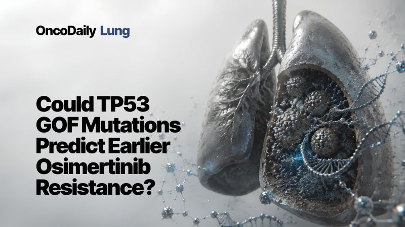 OncodailyLung's tweet photo. 🫁 Not all TP53 mutations may carry the same meaning in EGFR-mutant lung cancer.

A multicentre study in ESMO Open explored whether specific TP53 gain-of-function (GOF) mutations influence outcomes with first-line osimertinib in EGFR-mutant lung adenocarcinoma.

Among 140 patients treated with osimertinib:
🔹 45.7% had a TP53 mutation
🔹 13.6% had a TP53 GOF mutation
🔹 32.1% had a non-GOF TP53 mutation

The difference in progression-free survival was substantial:
📉 TP53 GOF: 12.0 months
📉 TP53 non-GOF: 21.9 months
📈 TP53 wild type: 31.4 months

TP53 GOF mutations remained independently associated with shorter PFS:
HR 2.42
95% CI 1.34–4.38
P = 0.0036

Importantly, initial response rates to osimertinib were not significantly lower in the TP53 GOF group.
The concern was not that tumors failed to respond.

The concern was that resistance appeared to emerge earlier, even among patients who initially achieved tumor shrinkage.

🧬 Transcriptomic analysis also showed enrichment of ephrin signaling, including higher expression of EFNB1, EFNB3, and SRC, offering a possible biological clue to the resistant phenotype.

These findings do not change the current first-line role of osimertinib.
But they reinforce an important point for molecular oncology: a TP53 result may need more interpretation than simply “mutated” or “wild type.”
The specific functional class of the mutation may matter.

Read full article here 👇