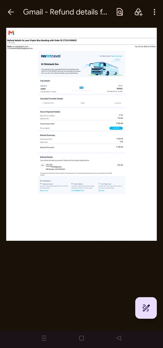 DEADBGMII's tweet photo. Super Speciality Hospital tomorrow morning
To make it worse, instead of a full refund of ₹232.46, Paytm forcefully deducted ₹50 and gave a useless "Gold Voucher". I don't want your petty vouchers! (2/3)

@jagograhakjago @consaff #ConsumerCourt #PaytmScam #LeafyBus #WorstService https://t.co/bqWSDv0kEn