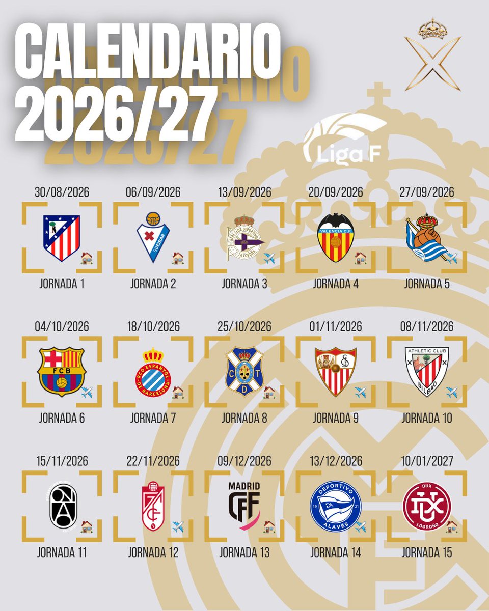 madridfemxtra's tweet photo. 🚨 El calendario de la Liga F 2026/27. #rmalive https://t.co/wortR4SY5E