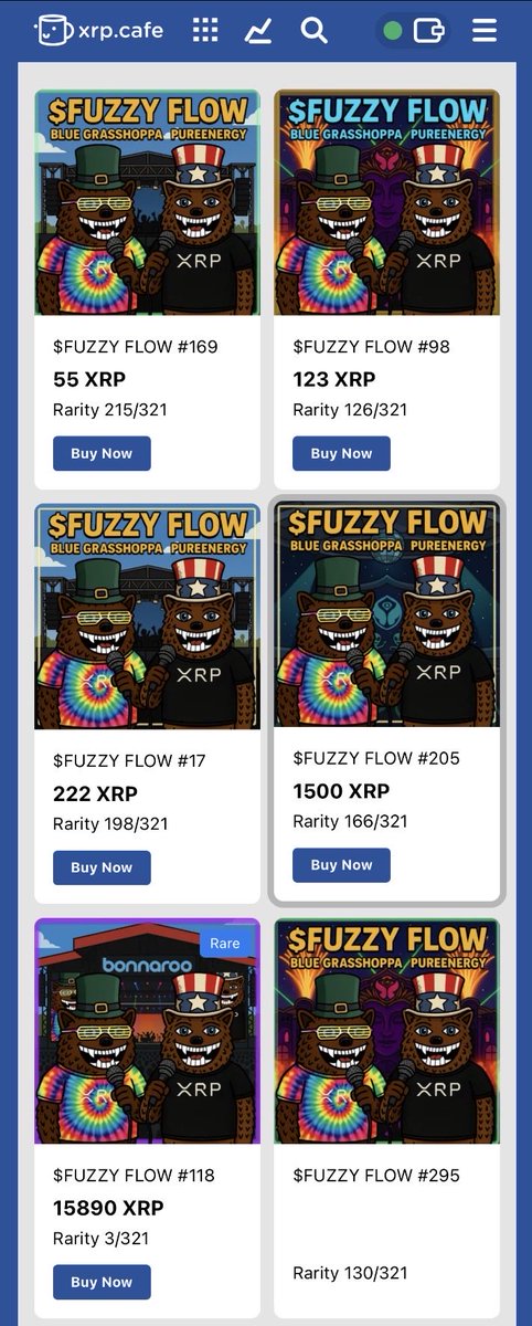 BlueGrasshoppa's tweet photo. Wow! $FUZZY FLOW NFT FLOOR IS 55 XRP!

Only 5 listed at 1.55%...

Real Music. 321 unique album covers minted on the XRPL!

@PureEnergyX @PUREBLUEMints 

https://t.co/uQiqNE65h0 https://t.co/wsRnfTAcD2