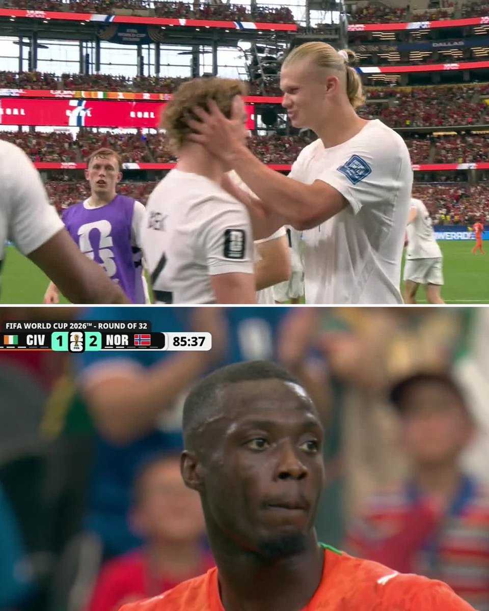 thindpau87's tweet photo. A true viking strike, ERLING HAALAND :- WHO ELSE TO PUT NORWAY AHEAD IN CLUTCH SITUATIONS,THIS GOALLLLLLL SURELY THAT TAKES NORWAY TO THE ROUND OF 16 . #RoundOf32, #KnockoutStage, #VikingRow, #FootballBanter, #Haaland #WorldCup2026, #FIFAWorldCup, #NORCIV, #IvoryCoast, #Norway, https://t.co/oMWjC60DF1