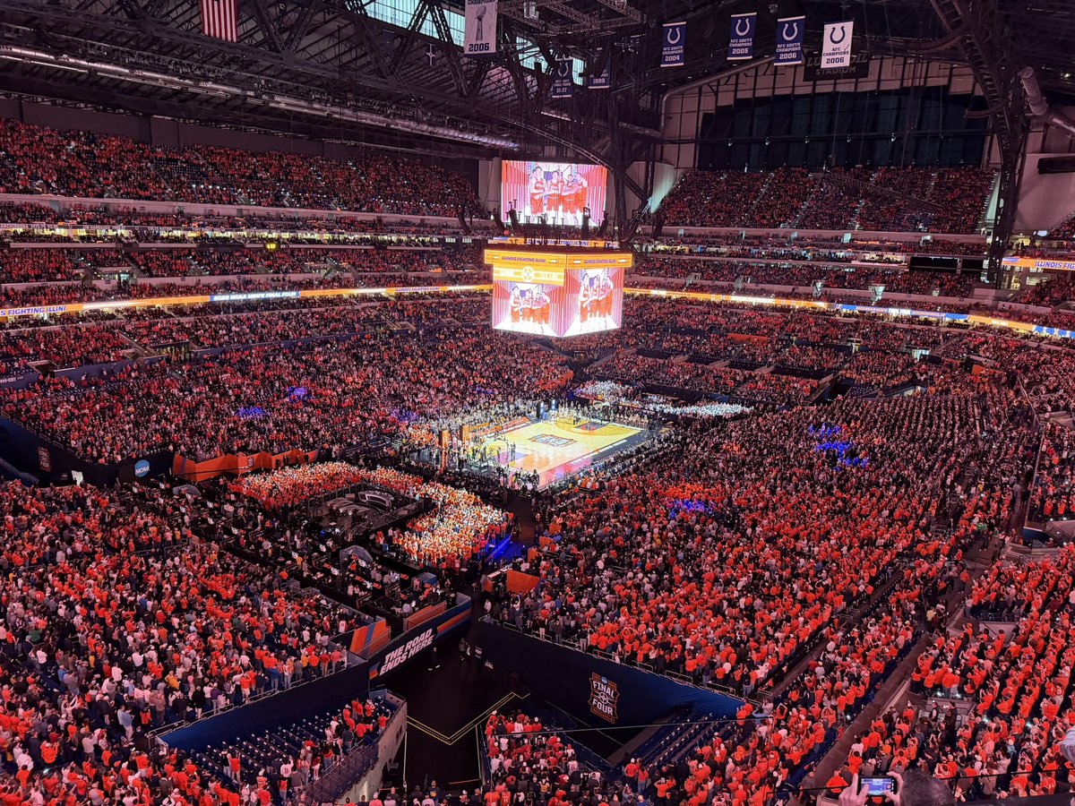 ALionEye's tweet photo. Just stumbled across this picture someone sent me back in April (the orange in Lucas Oil for the semifinal game). When we finally win it all, the orange on that Monday night will be so epic. https://t.co/H9WXDwyY0S