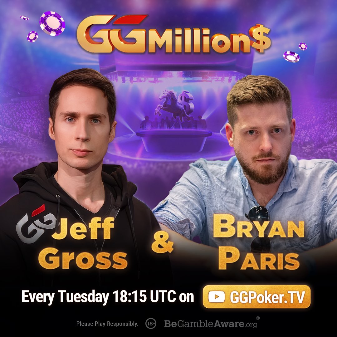 JeffGrossPoker's tweet photo. The GGMillion$ Final Table is set.

Kelvin Kerber leads a stacked final table with 98.7 BB, while 8 other pros chase him down as they all hunt the $290,884 top prize.

🏆 $290,884 up top!
🎙️ @bparispoker & I on the mic!
📺 LIVE Tue, June 30 — Pregame 18:15 UTC, Final Table 18:45 UTC on GGPoker TV.
♠️ Don't miss it.

#GGPoker #GGMillions