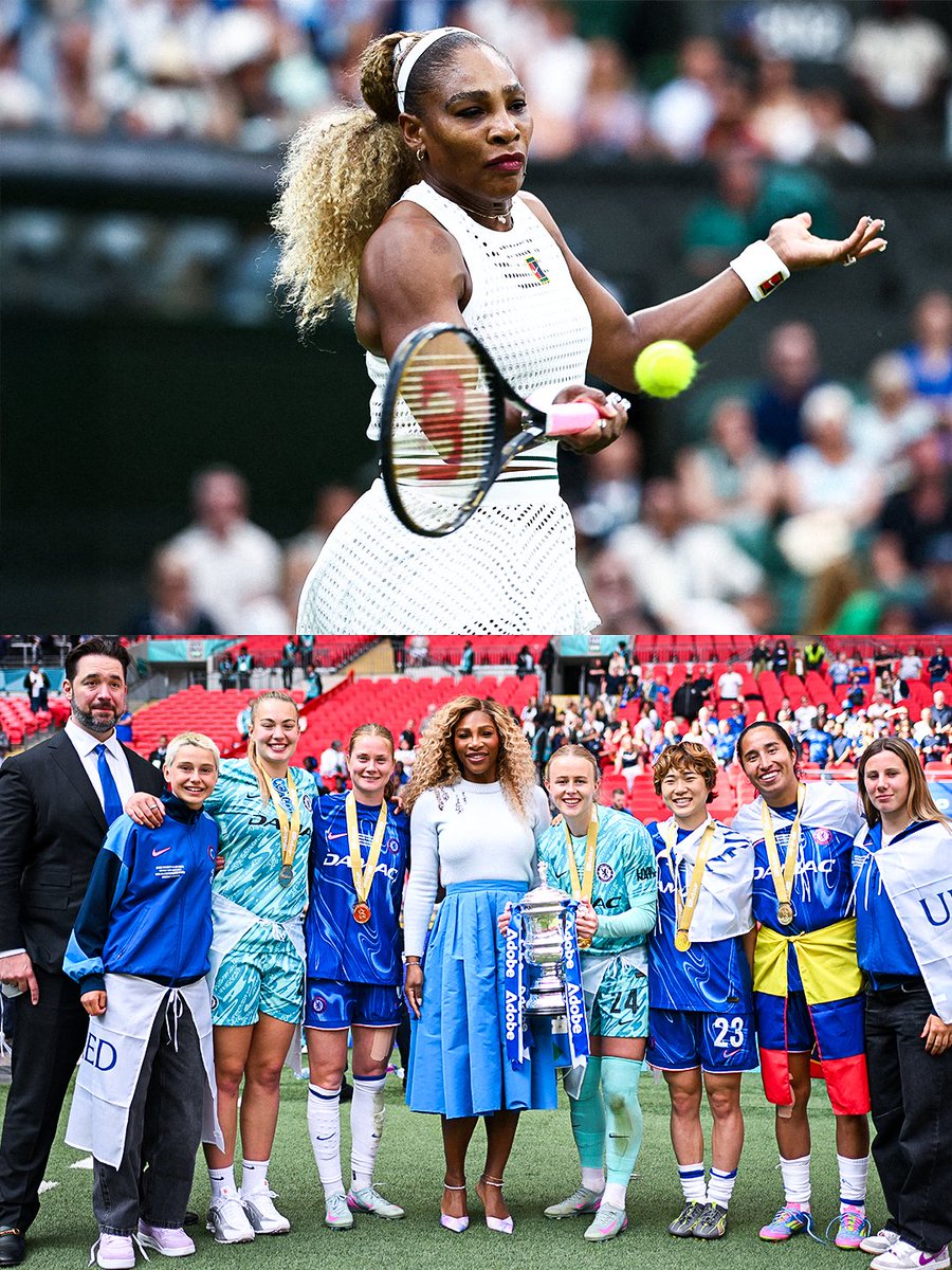 ChelseaFCW's tweet photo. Serena Williams is BACK on centre court. 🐐

#Wimbledon https://t.co/2YCsSPWaFU