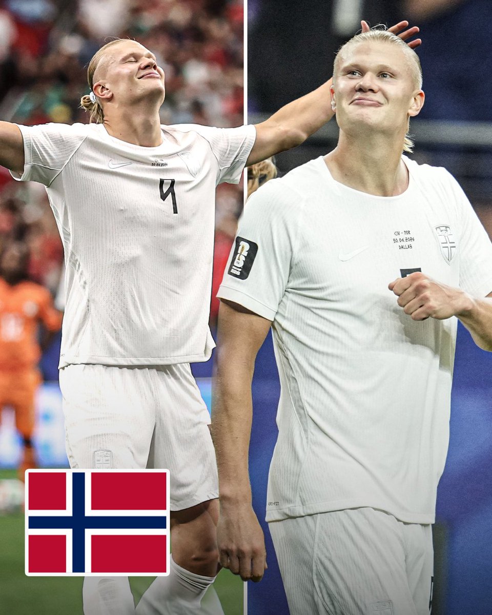 ESPNFC's tweet photo. Erling Haaland has scored in each of his last 13 competitive internationals for Norway, scoring 25 goals in this run of games 😤
 
A viking robot scoring machine 🤖⚽ https://t.co/YdQ7LRZ7Lr
