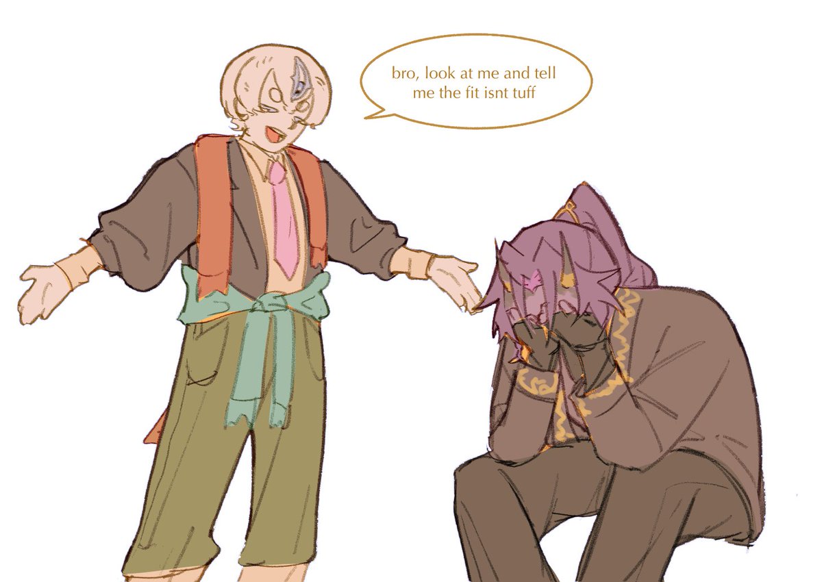 moximousmaxing's tweet photo. wanted to play dress up with egg but remembered that his style is canonically…questionable #taxduo https://t.co/4bcOUa2B9J