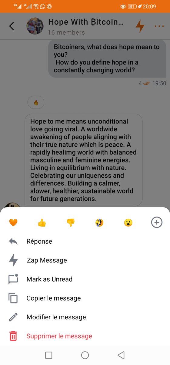 HopeWithBTC's tweet photo. The first answer in the Hope With Bitcoin community on Club Orange.
If you are on @cluborange , you can join this Builder of Hope community here : https://t.co/oRDF9NP0cU
#HopeBuilder #BitcoinForGood https://t.co/NXXntMfOvZ