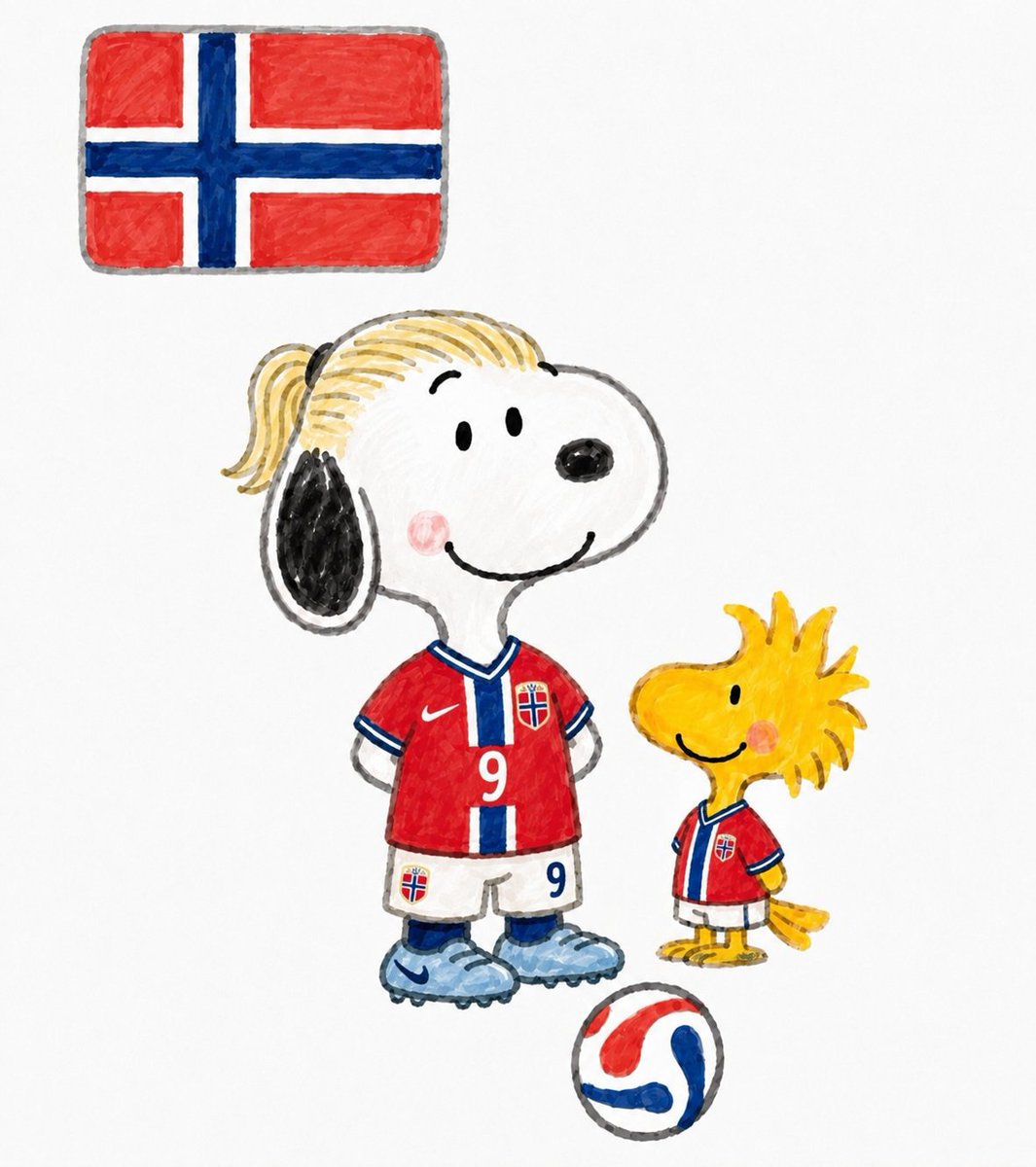 AnimeVorte6568's tweet photo. Let's Norway ๐ง๐ป
#Snoopy #SnoopyFootball #SnoopyFan #Peanuts #Woodstock #Norwayโฏโฏโฏ #NorwayFootball #TeamNorway #Haaland #ErlingHaaland #Haaland9 #Football #Soccer #FootballArt #CuteArt #FanArt #NorwayFans #VikingSpirit #GoalMachine #FootballLover #SoccerEdit #NordicFootball https://t.co/UaIDdZ65gi
