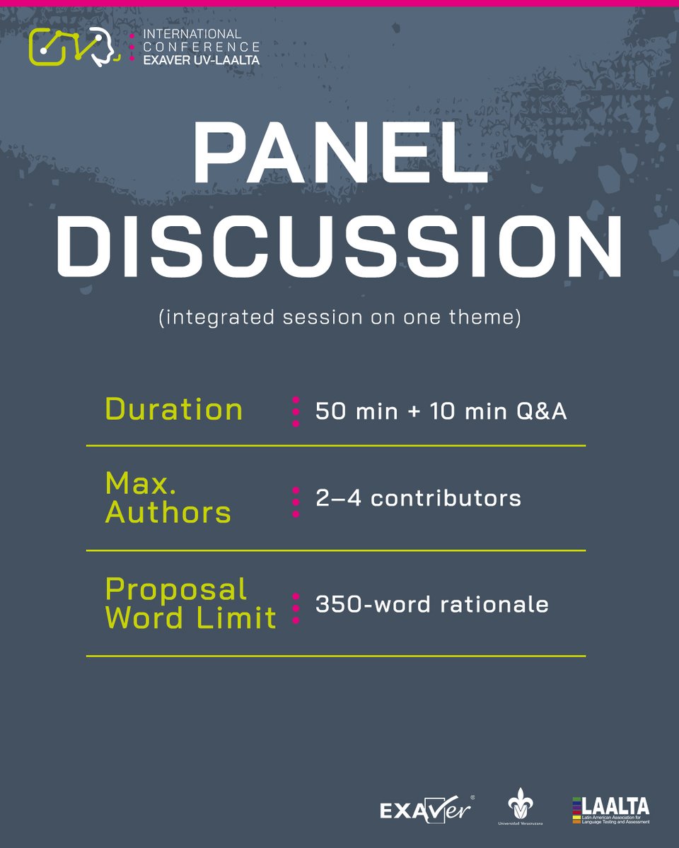 EXAVER's tweet photo. The CILA 2027 invites to submit proposals related to the conference strands.

Expected presentation formats:
🔺Research Paper Presentation
🔺Panel Discussion
🔺Academic Poster
🔺Academic Workshop

Submit your proposal for CILA 2027 at https://t.co/yrtK7SUKcY https://t.co/ijHBQS6iPf