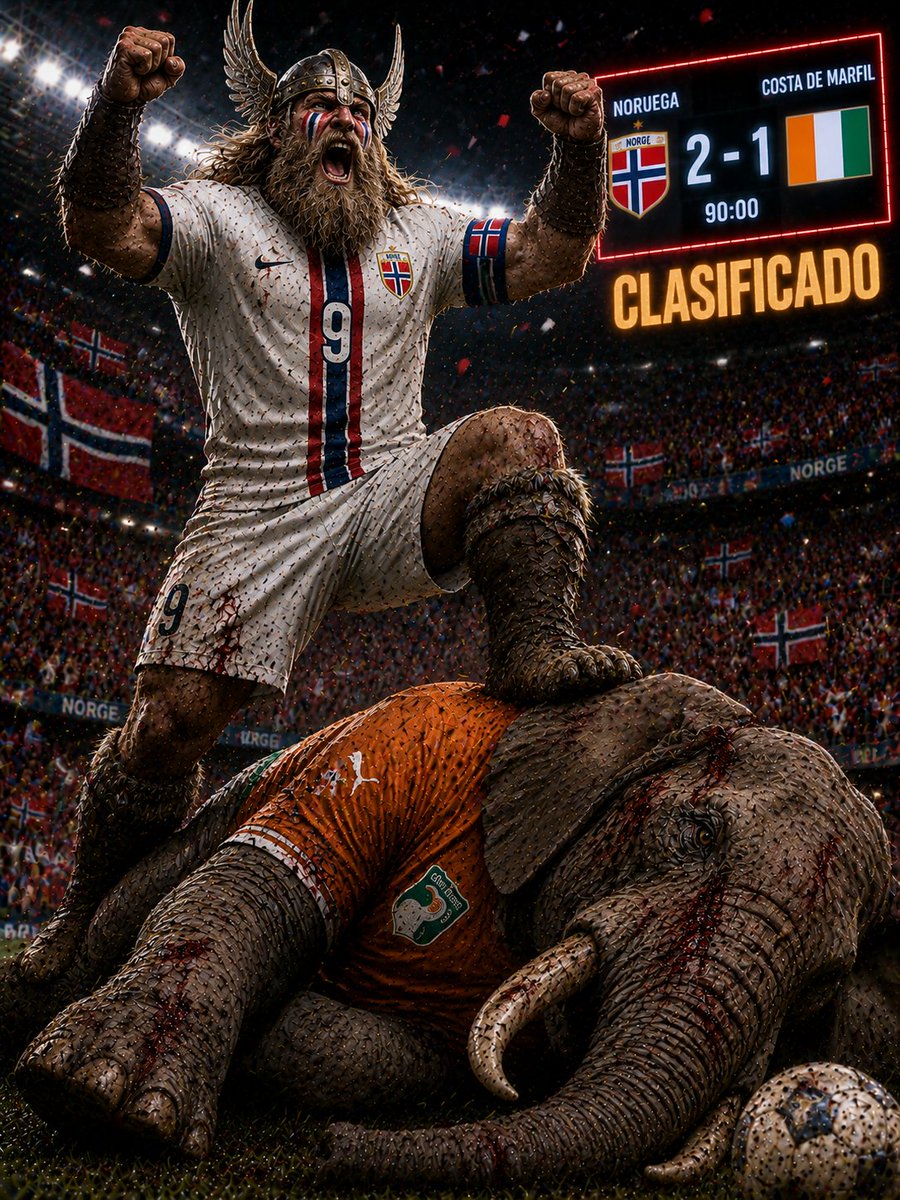 BanqueOmer's tweet photo. CLASIFICADO NORUEGA

🇳🇴 2 Vs 🇨🇮 1 https://t.co/oCJp5RgjVV
