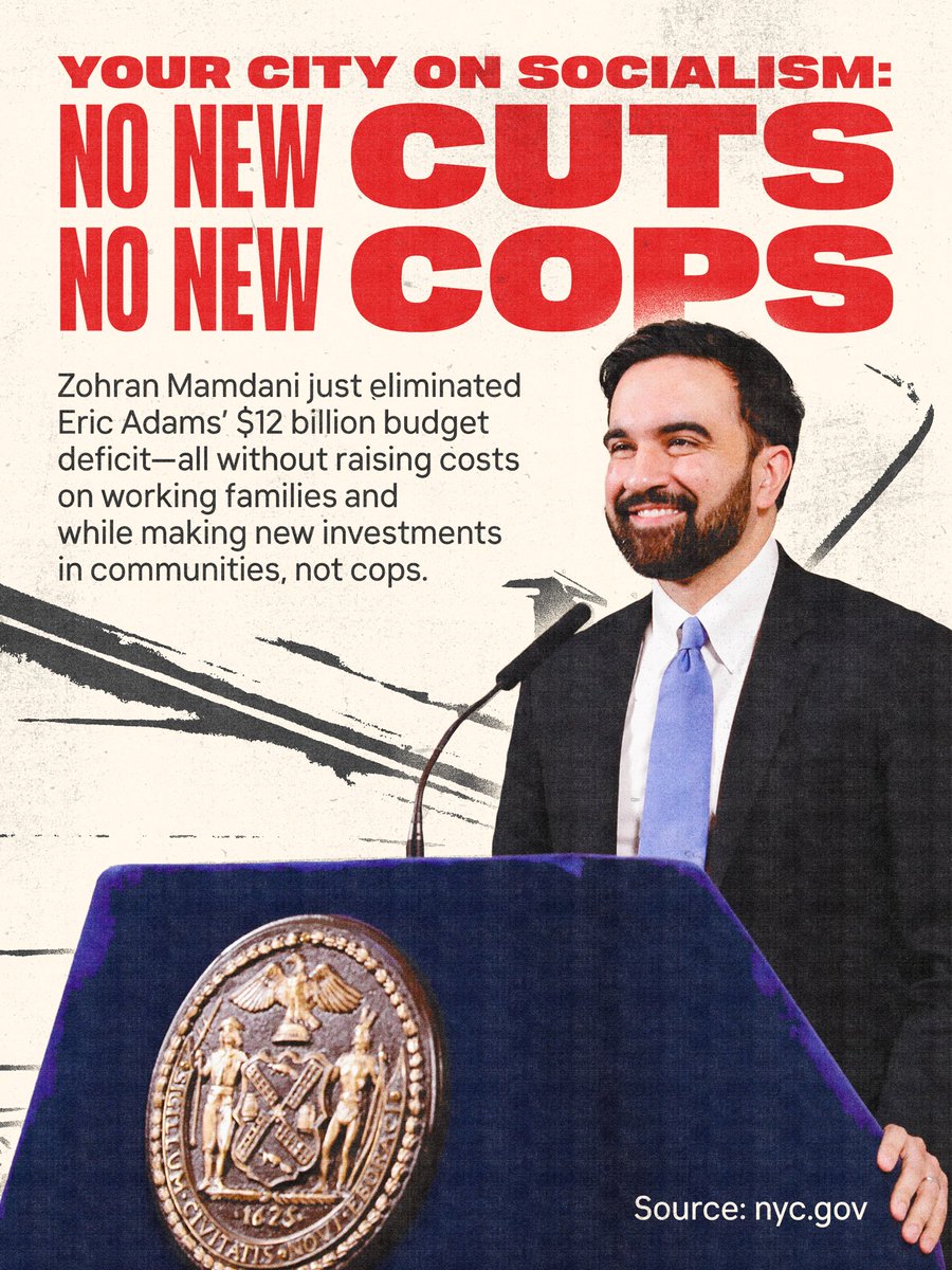 nycDSA's tweet photo. The billionaire class says we can’t balance the budget without cutting services and raising costs. A socialist just proved them wrong.

Investing in housing, mental health, parks, and libraries is what budgets are for &amp; what working people deserve. That’s your city on socialism. https://t.co/7jLfDtLjj3