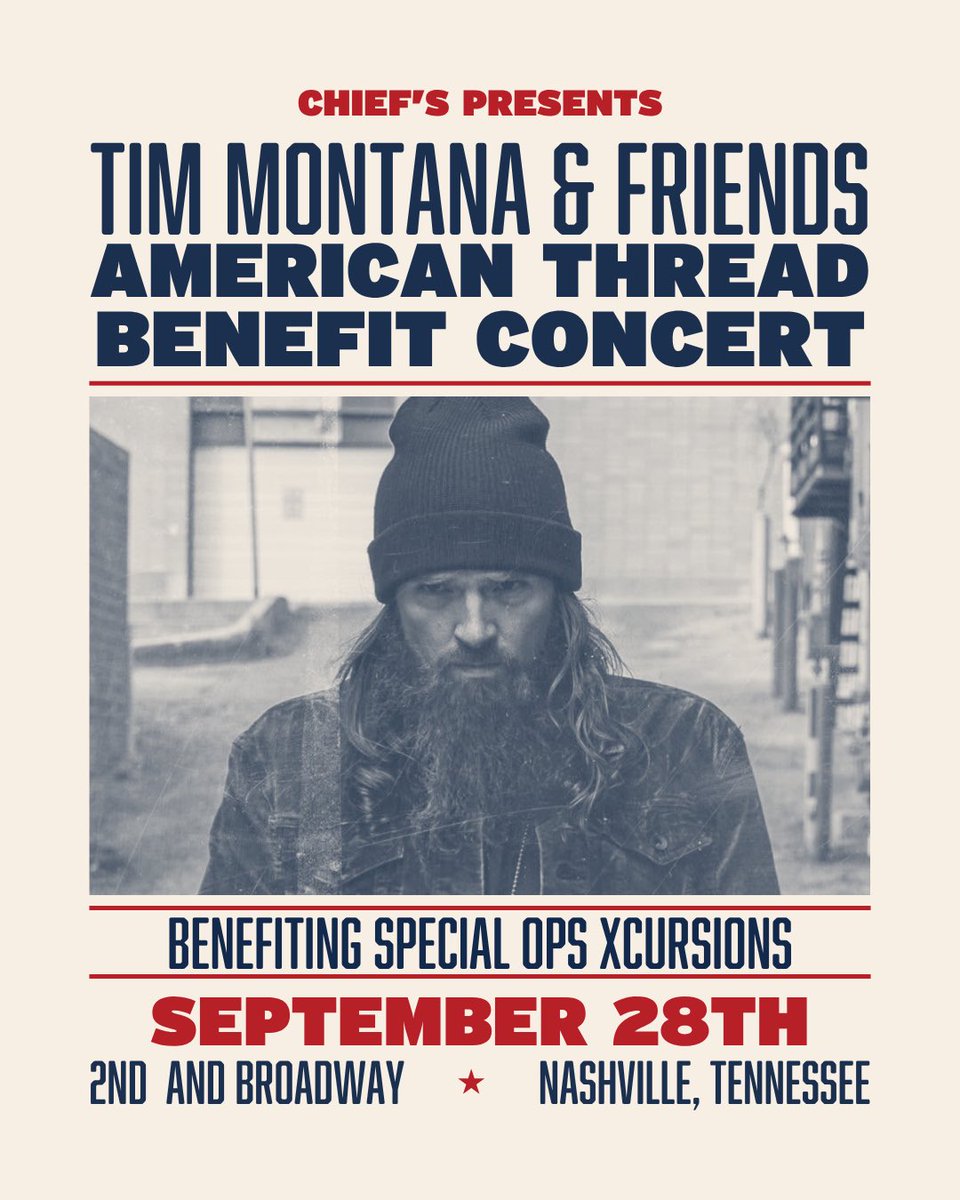 TimMontana's tweet photo. American Thread Benefit Concert is back!
Appetizers, Live Auction, and Concert with surprise guests!
Tickets on Sale Tomorrow 7/1 at 12pm CST (link in bio)
๐๏ธ September 28th
๐ @ChiefsBroadway
๐ Doors: 5:30pm
#americanthreadshoot #benefitconcert #chiefsbroadway https://t.co/MkitsE69dI