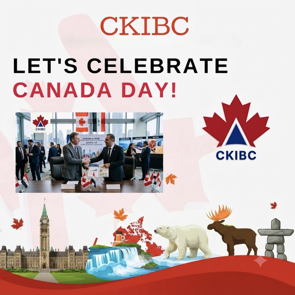 CBCKurdistan's tweet photo. Happy #Canada Day July 1, 2026! Today marks a celebration of the rich history, diverse culture,remarkable individuals of Canada, all the way from #Iraq and #Kurdistan. We take great pride in acknowledging our strong ties and #promoting the essence of this significant day. #CKIBC https://t.co/FuL2B7IHDi