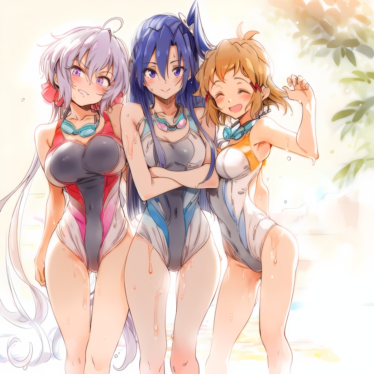okatyansan's tweet photo. 暑いので涼しいイラストで(*‘ω‘ *)、初代3人組
#symphogear https://t.co/fKc6UK1RvP