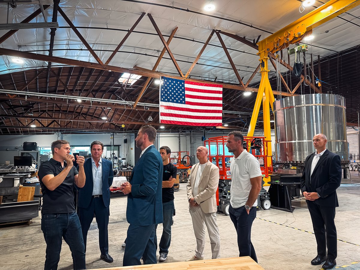 RadiantNuclear's tweet photo. We're building the future of energy — and securing America's energy independence.

Throwback: hosting @erictrump, @wool_kyle and @don_J_nitti to show our progress on Kaleidos and show that future firsthand! https://t.co/adnr31hKvb