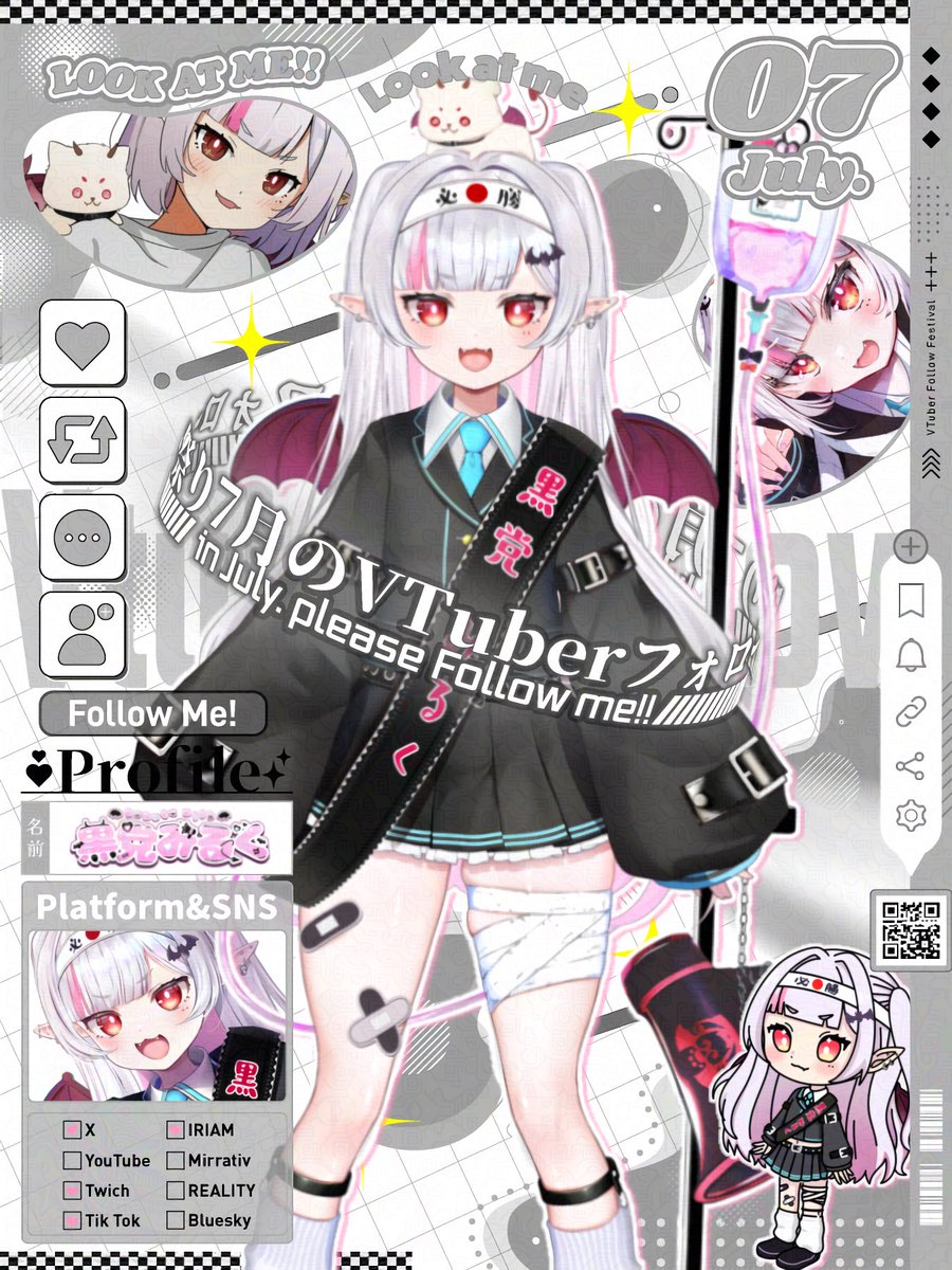 O666_Milk's tweet photo. ·.✦・━━━━━𓆩♥𓆪━━━━━ ・✦⁡⁡.·

   † #7月のVTuberフォロー祭り †

·.✦・━━━━━𓆩♥𓆪━━━━━ ・✦⁡⁡.·

キミも世界も支配する最狂♡吸血鬼🦇𓈒𓏸

黒党みるく💗📢 #おはようVライバー

    むちむちぷにぷに🍼最狂Live2D

✞ 雑談♡ゲ-ム配信 ✟ 全力♡奮闘中 ₊♱𓉸ྀི https://t.co/NwVcwRSSid