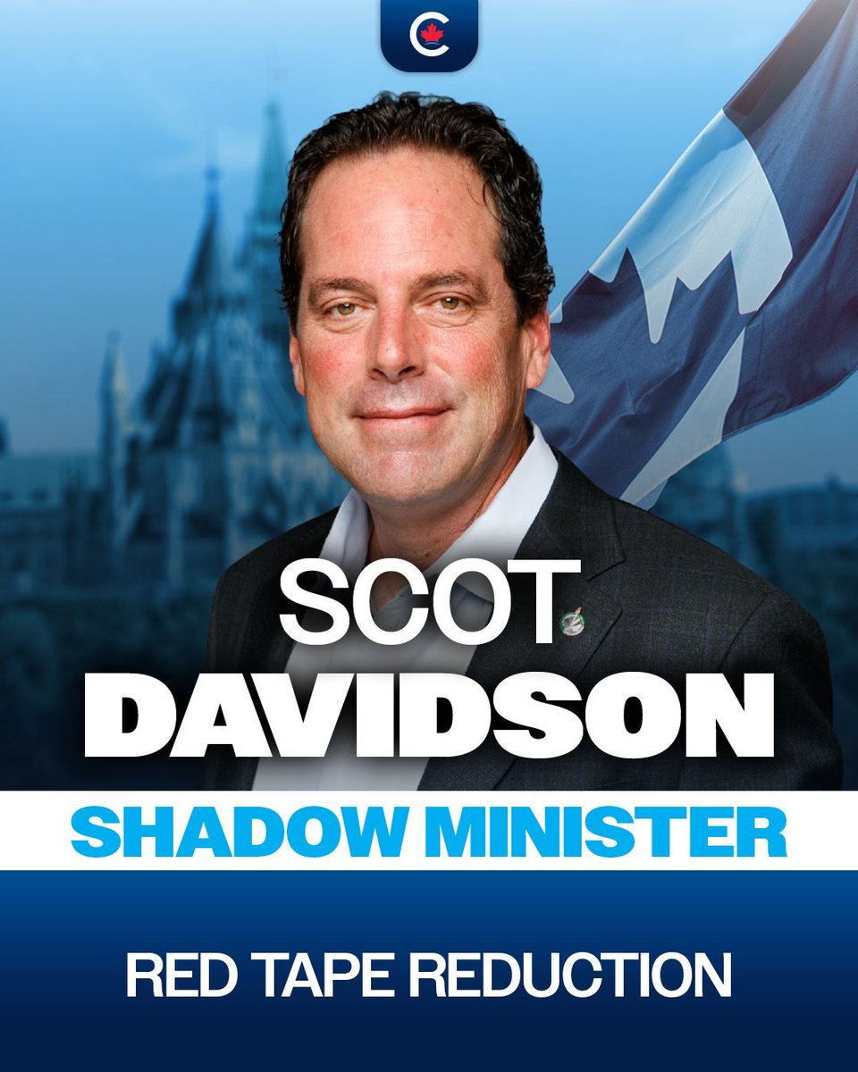 ScotDavidsonMP's tweet photo. Back at it. 🇨🇦

Conservative Leader Pierre Poilievre has asked me to stay on as Canada's Shadow Minister for Red Tape Reduction, and I'm fired up: we need to cut the red tape choking our economy and get government out of the way so Canadians can actually get ahead.   

After eleven years, the Liberal government have forgotten that they should be working for you – not the other way around. 

Government bloat, consultants and Liberal insiders keep making life more expensive and make building anything in this country harder than it should be. Our Conservative team will continue working hard to cut red tape and restore the promise of Canada.

Let's go! 💪